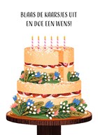 Verjaardagskaart met grote taart Folio